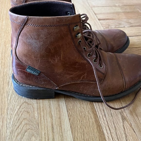 Eastland Mens High Fidelity Toe Cap Boots - Color Brown - Size 10D - Picture 2 of 9